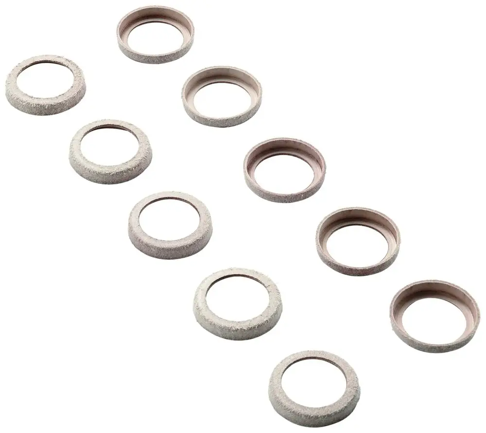 Set aus mehreren runden Dichtungen in neutraler Farbe, vermutlich aus Gummi oder einem ähnlichen Material, geeignet für verschiedene Anwendungen, möglicherweise von der Marke Grohe.