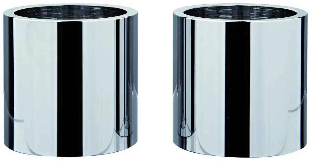Zwei glänzende, zylindrische Metallhülsen in Chromoptik, geeignet für Bad- oder Waschtischarmaturen der Marke Grohe.
