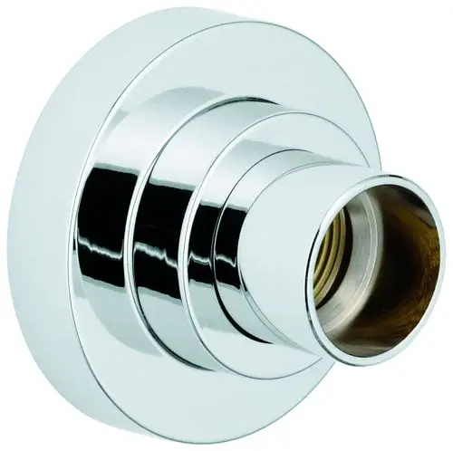Grohe Anschlussverschraubung in verchromter Optik, gestaltet für die Verbindung einer Wannen- oder Brausebatterie, mit mehreren ringförmigen Elementen.