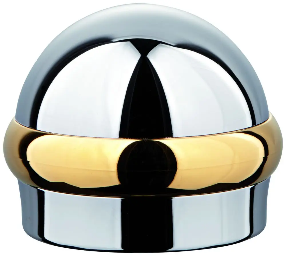 GROHE Umstellknopf in chrom und gold, mit kuppelförmiger Oberseite und breitem mittleren Ring. Eignet sich für bestimmte Wannenbatterien.