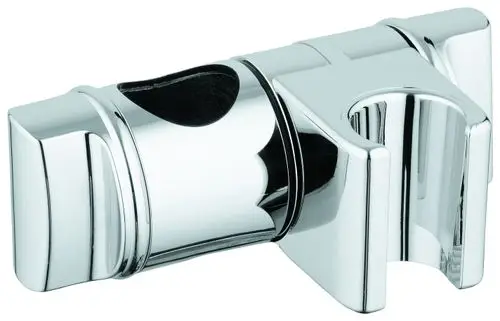 Chromfarbenes Gleitelement von Grohe mit runder Öffnung, passend für Duschsysteme, zur Fixierung von Handbrausen oder Schlauchverbindungen.