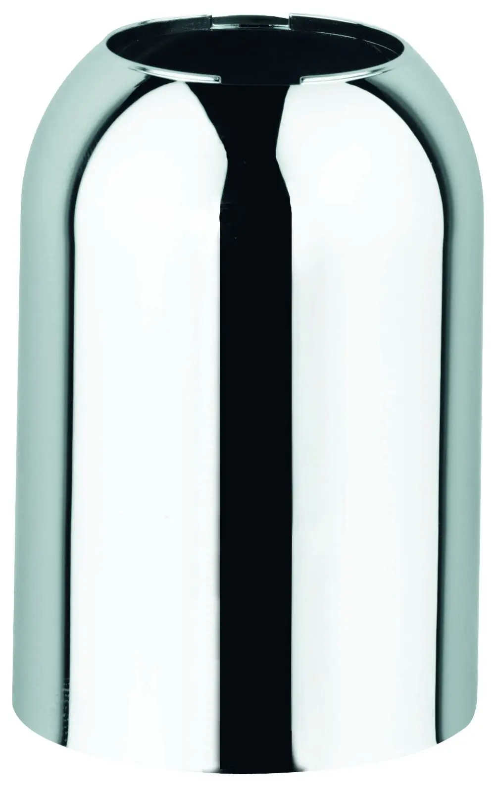 Hochglänzende, runde chromfarbene Schraubkappe, die wahrscheinlich für einen Einhandmischer von Grohe konzipiert ist, mit glatter Oberfläche und sich verjüngendem Design.