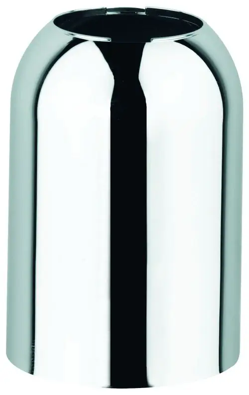 Hochglänzende, runde chromfarbene Schraubkappe, die wahrscheinlich für einen Einhandmischer von Grohe konzipiert ist, mit glatter Oberfläche und sich verjüngendem Design.