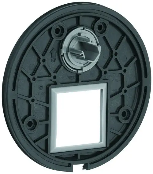 Montageplatte von Grohe in runder Form mit zentraler Aussparung und mehreren Befestigungsbohrungen, geeignet für eine 3-Wege Umstellung.