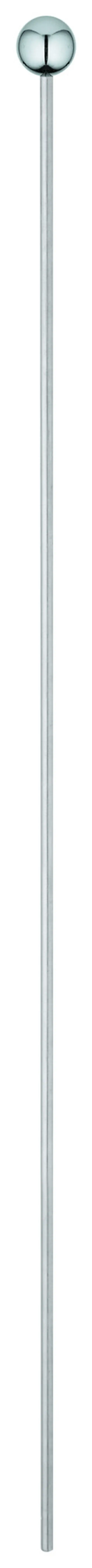 Lange, gerade Zugstange aus glänzendem Metall, oben mit runder, flacher Halterung. Produkt von Grohe, geeignet für die Installation in Badezimmern.