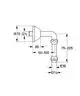 GROHE Abgangsbogen mit zwei Quetschverschraubungen, einer ersten G1/2" und einer zweiten G3/4", in einer gebogenen Form und mit einem Durchmesser von 70 mm.