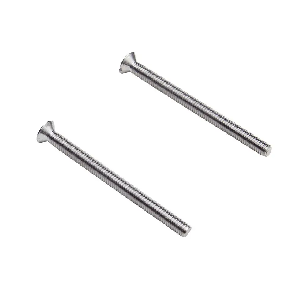 Zwei chromfarbene Linsensenkschrauben mit durchgehendem Gewinde, geeignet für verschiedene Anwendungen, hergestellt von Hansgrohe.