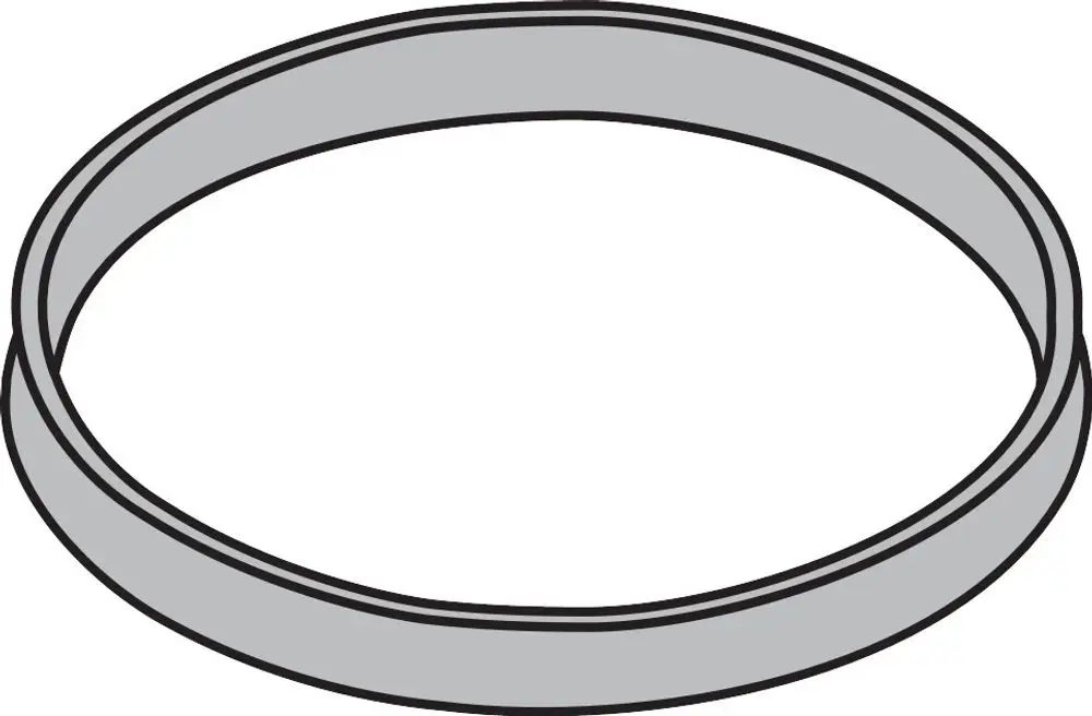 Heller Aufnahmering mit abgerundeten Kanten, möglicherweise von Hansgrohe, für eine Seifenschale. Der Ring hat eine flache Form und eine gleichmäßige Oberfläche.
