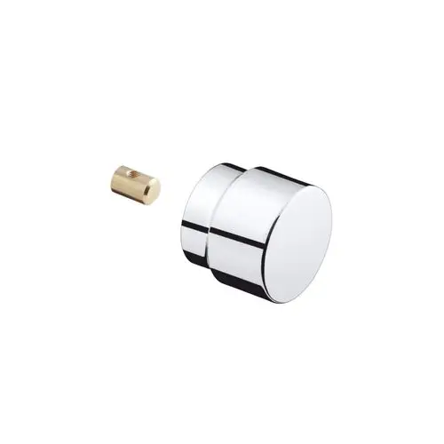 Chromfarbener Zugknopf mit einem kleinen metallischen Verbindungselement, als Zubehör von Hansgrohe. Dient zur Betätigung eines Umstellmechanismus.