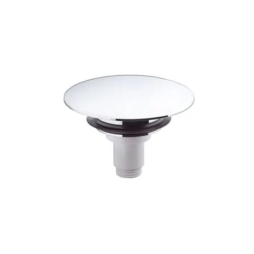 Helle, runde Ablaufabdeckung mit einem glatten, glänzenden Finish. Teil eines Ablaufsystems von Hansgrohe, geeignet für moderne Badezimmerinstallationen.