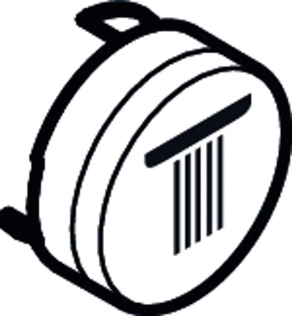 Rundes Druckknopf-Symbol für eine Kopfbrause in edelmattem Design, zugehörig zur Produktlinie von Hansgrohe.