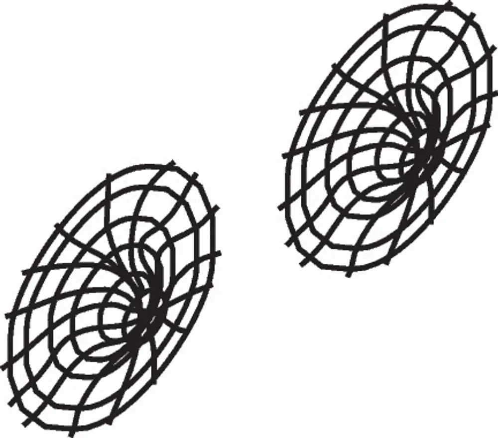 Siebe mit einem spiralförmigen Gitterdesign, geeignet für Anwendungen in der Abwasser- oder Sanitärtechnik, hergestellt von Hansgrohe.