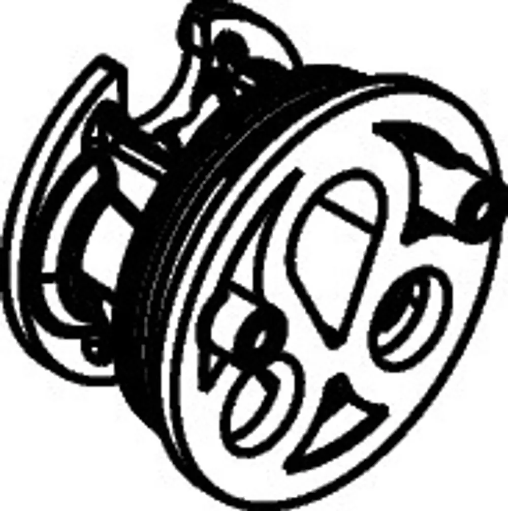 Hansgrohe-Adapter mit runder Form und mehreren Anschlüssen, geeignet zur Verbindung von Kartuschen in Waschtischmischern. Grafik zeigt technische Details.