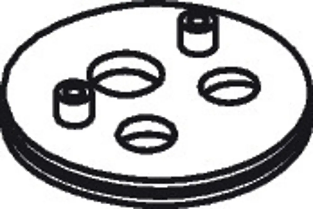 Schwarzer HG Adapter von Hansgrohe mit mehreren Öffnungen, geeignet für Wannen- und Brausenmischer, abgebildet auf neutralem Hintergrund.