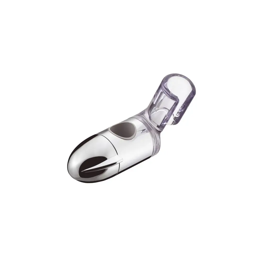 Transluzente Brausenschieber von Hansgrohe in einer schlanken, modernen Form mit einem abgerundeten Ende und einem klaren, gläsern wirkenden Material.