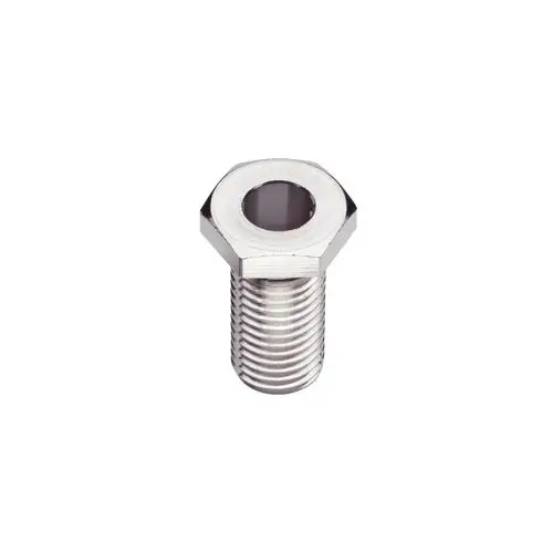 Hohlschraube aus Chrom von Hansgrohe mit hexagonalem Kopf und Gewinde, geeignet für Verbindungselemente in Sanitäranwendungen.