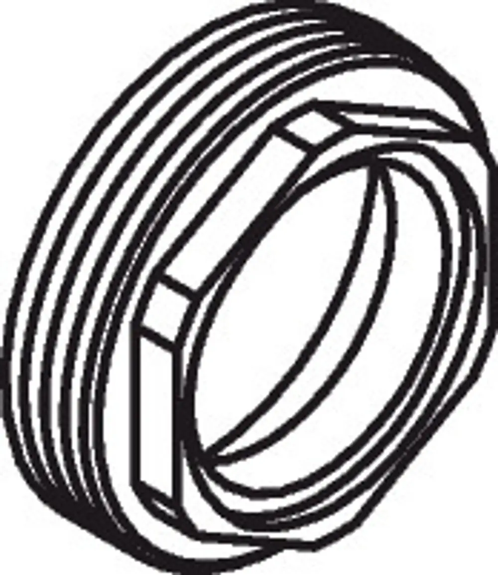 Chromfarbene Schraubkappe mit fein geriffelter Oberfläche. Das Produkt stammt von Hansgrohe und eignet sich für Armaturen.