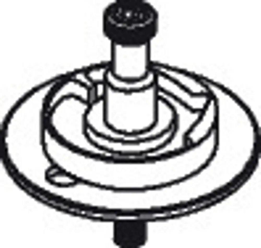Anschlagscheibe von Hansgrohe zur Temperaturregelung, dargestellt mit zentralem Stift und kreisförmiger Halterung.