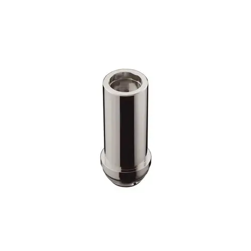 Chromfarbige Verlängerung von Hansgrohe, zylindrische Form, geeignet für bodenstehende Wannenmischer. Oberflächenstruktur glatt und glänzend.