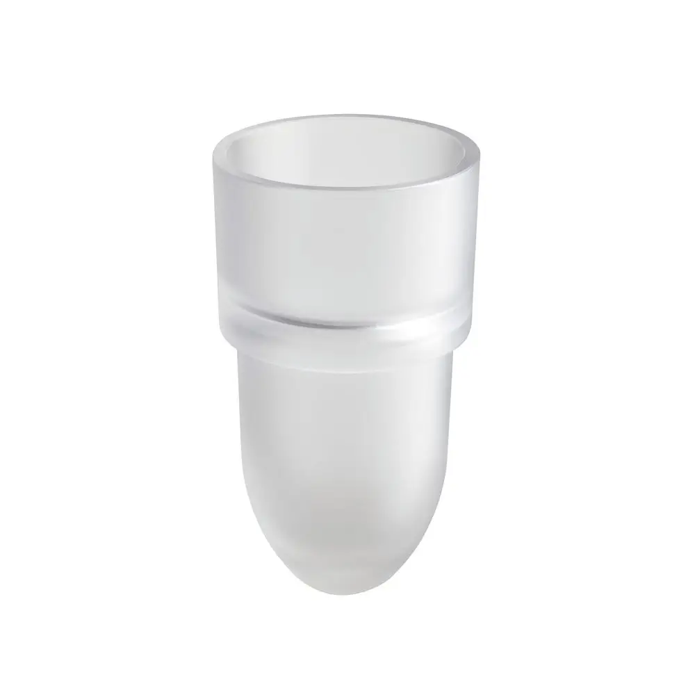Transparenter WC-Glaseinsatz von Hansgrohe, in mattem Design mit abgerundetem Fuß, geeignet für die Verwendung in Badezimmern.
