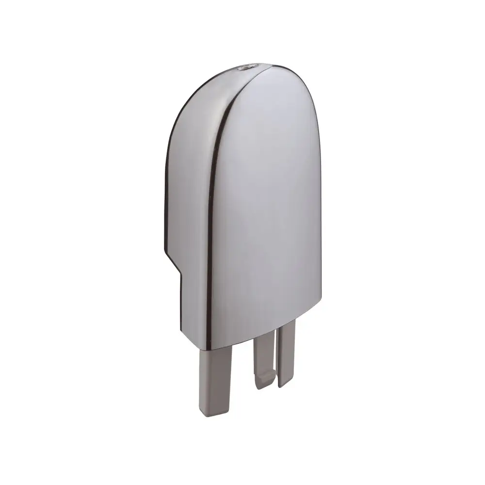 Hansgrohe Abdeckung für eine Brausenstange, metallisch glänzend, mit zwei Halterungen zur Befestigung.
