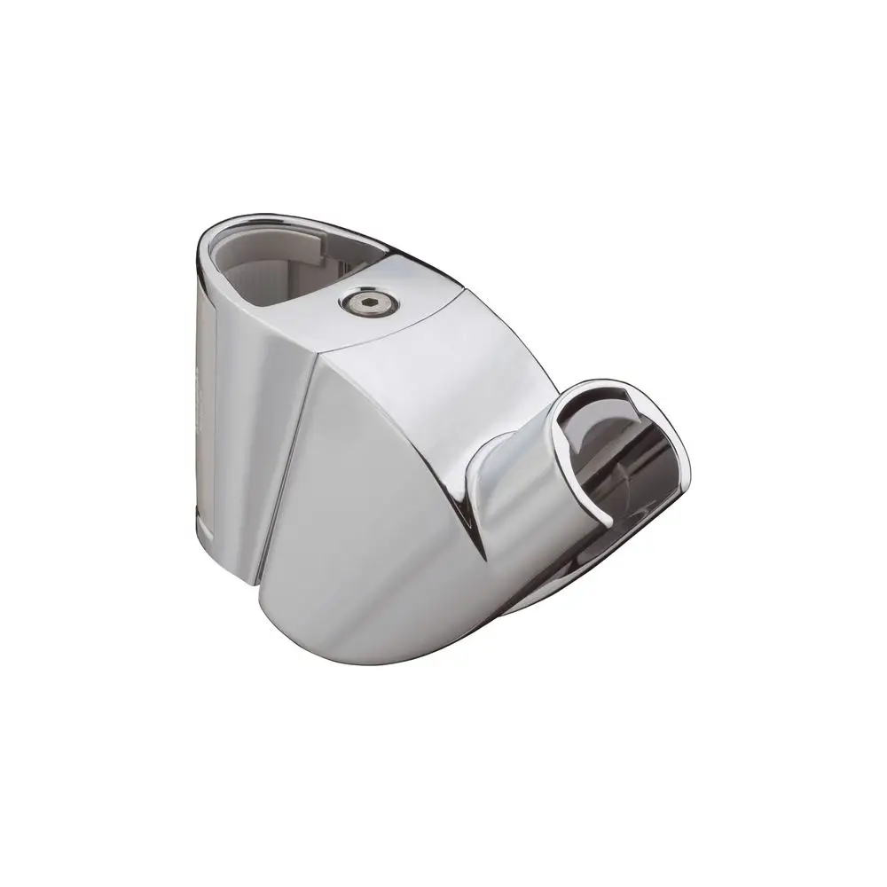 Chromfarbener Schieber von Hansgrohe, mit einer geschwungenen Form. Die Oberfläche reflektiert Licht und zeigt eine glatte, moderne Ausführung.