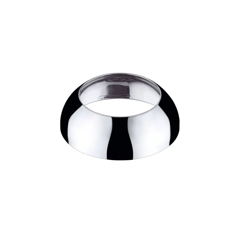Runder, glänzender Mischer mit flacher Oberkante, gefertigt von Hansgrohe. Präsentiert sich in einem minimalistischen Design und klarem Finish.