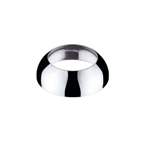 Runder, glänzender Mischer mit flacher Oberkante, gefertigt von Hansgrohe. Präsentiert sich in einem minimalistischen Design und klarem Finish.