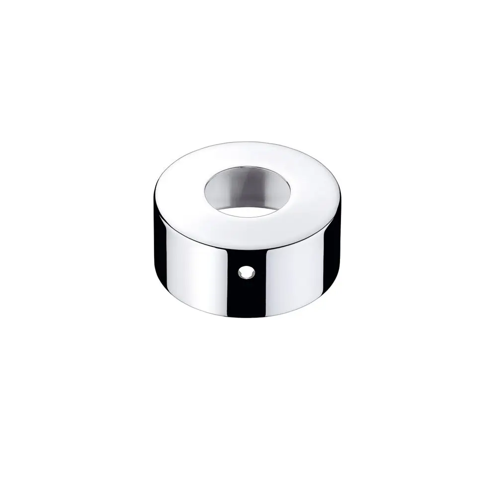 Glänzende, runde Kunststoffkappe mit einem inneren Loch, geeignet für Hansgrohe Produkte. Sie hat eine glatte Oberfläche und ist dezent in der Bauform.
