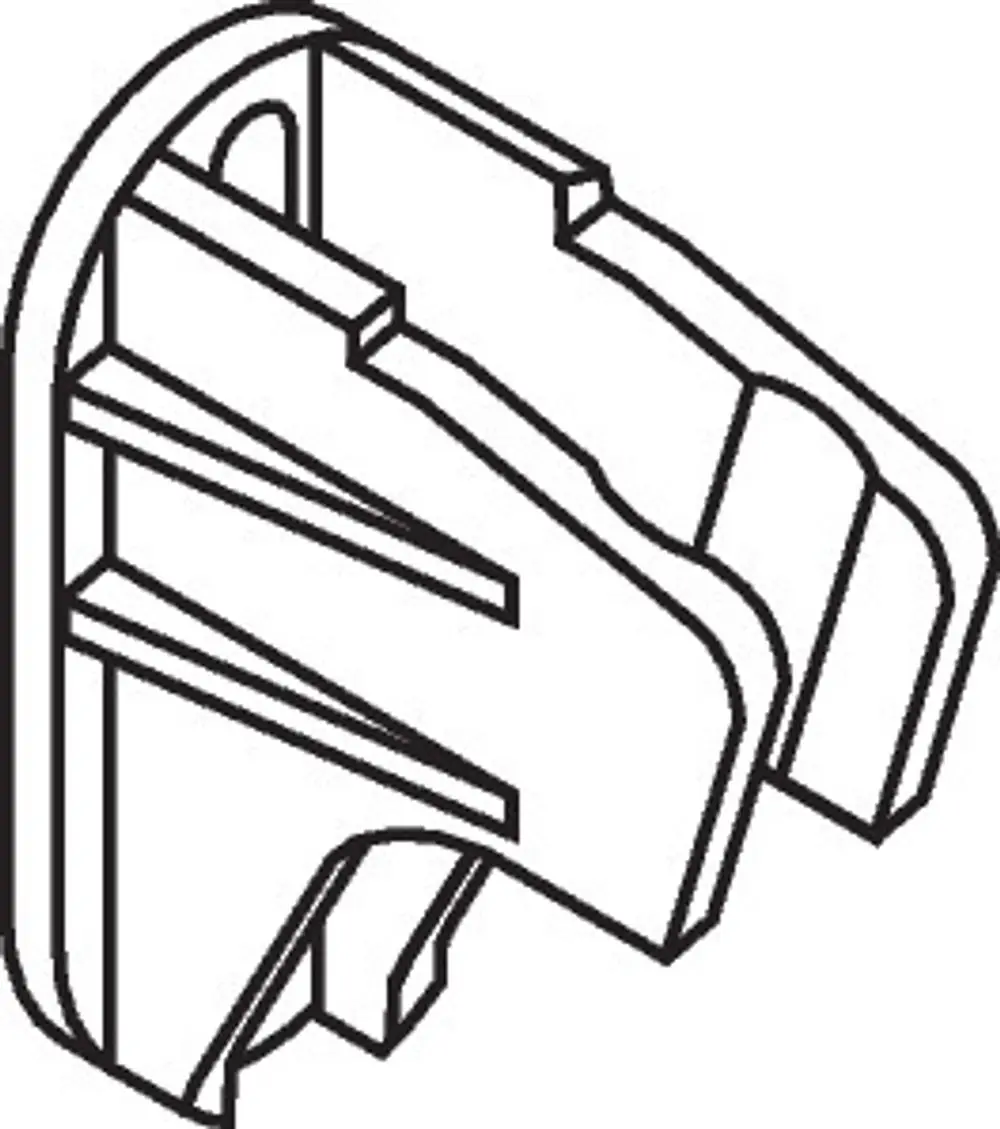 Halteelement mit zwei Halterungen, geeignet für die Montage. Die Abbildung zeigt die Form und Struktur des Produkts von Hansgrohe.