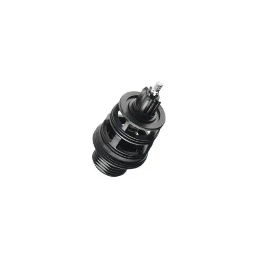 Hansgrohe Umstellventil mit einer zylindrischen Form und mehreren Öffnungen, das zur Regelung des Wasserflusses dient. Schwarz und funktional gestaltet.