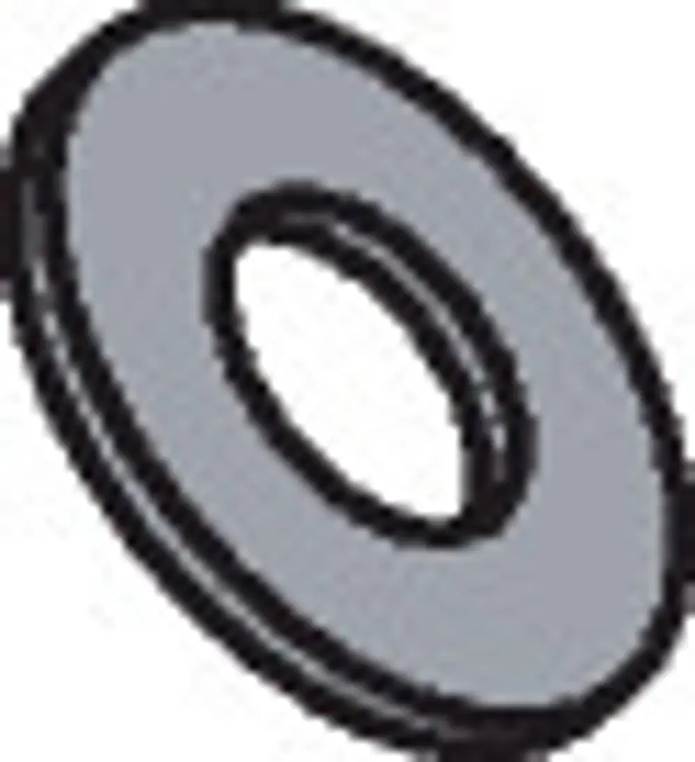 Graue Flachdichtung von Hansgrohe, kreisförmig mit innengestochener Öffnung. Erscheinung als einfaches, flaches Dichtungsstück in einem neutralen Design.