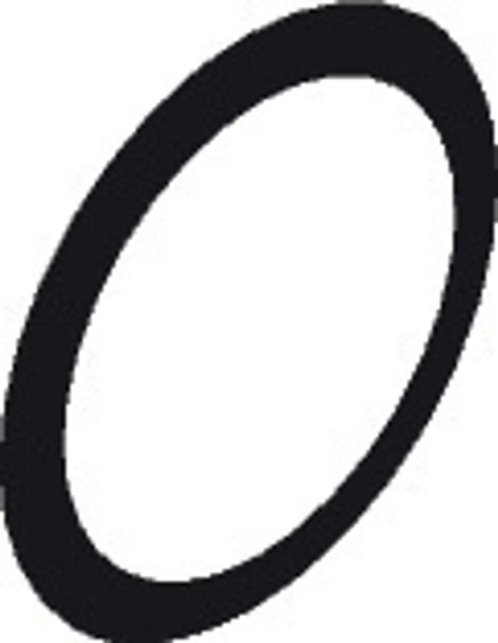 Schwarzer Dichtring mit ovaler Form. Produkt von Hansgrohe zur Abdichtung in Rohrverbindungen.