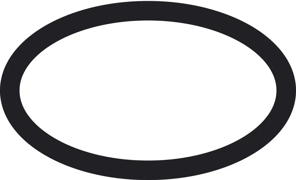 Schwarzer O-Ring mit ovaler Form und innerem Durchmesser, präsentiert auf weißem Hintergrund, passend für Anwendungen von Hansgrohe.