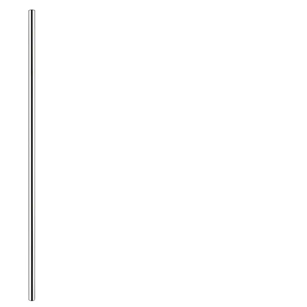Edelstahl Showerpipe in schlanker Form von Hansgrohe, vertikal montiert, zeigt eine gerade Rohrstruktur ohne sichtbare Anschlüsse oder Elemente.
