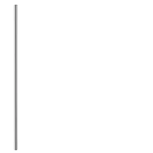 Edelstahl Showerpipe in schlanker Form von Hansgrohe, vertikal montiert, zeigt eine gerade Rohrstruktur ohne sichtbare Anschlüsse oder Elemente.