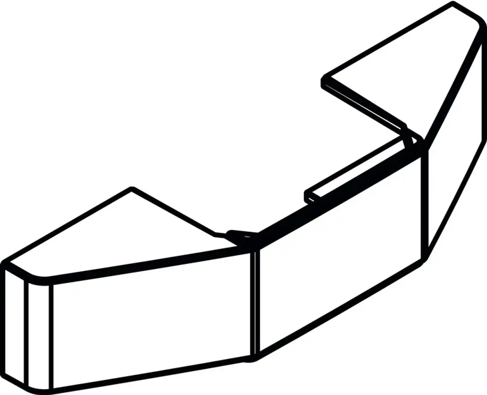 Chromfarbene Abdeckung für eine Hansgrohe Duschsäule mit einer dreidimensionalen Form und einem schlichten, funktionalen Design.