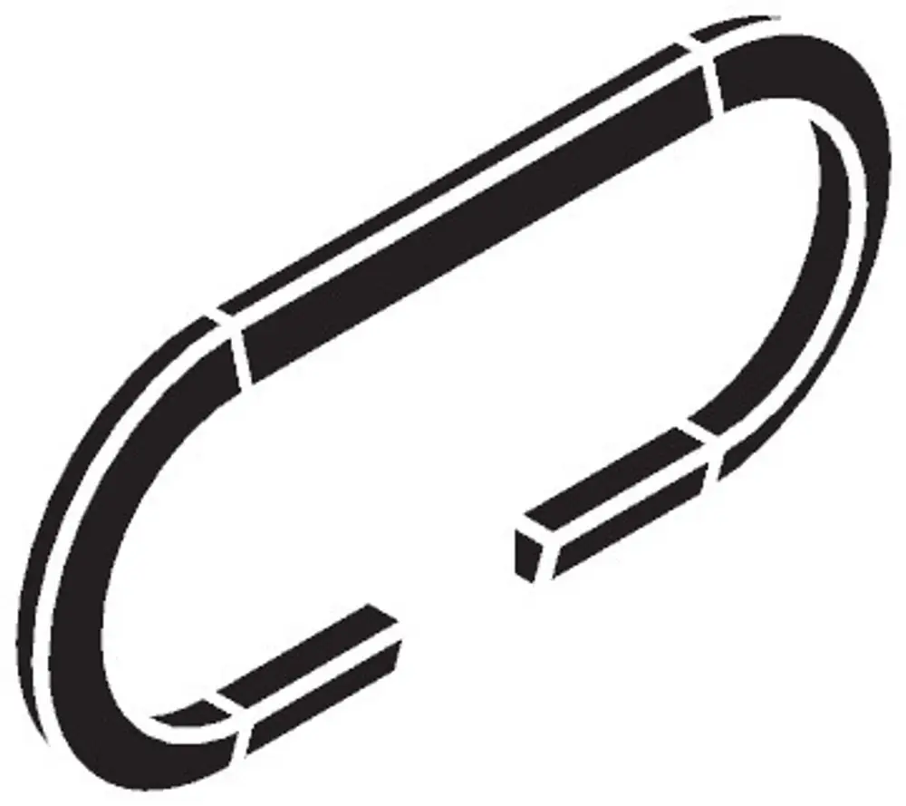 Schwarzes, ovales Abdichtband mit flachen Enden, geeignet zur Anwendung in der Sanitärtechnik. Produkt von Hansgrohe.