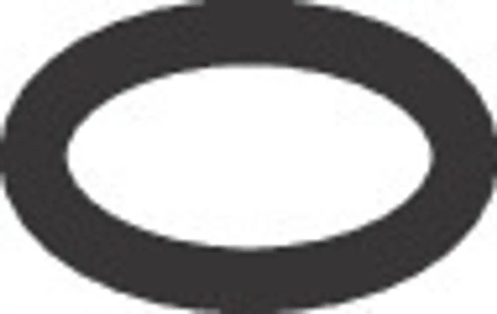 Schwarzer O-Ring mit hufeisenförmigem Querschnitt, verwendet in armaturenspezifischen Anwendungen, hergestellt von Hansgrohe.