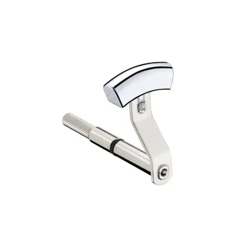 Chromfarbener Umstellhebel mit gebogenem Griff und einer Verbindung für die Montage. Produkt von Hansgrohe, geeignet für verschiedene Armaturen.
