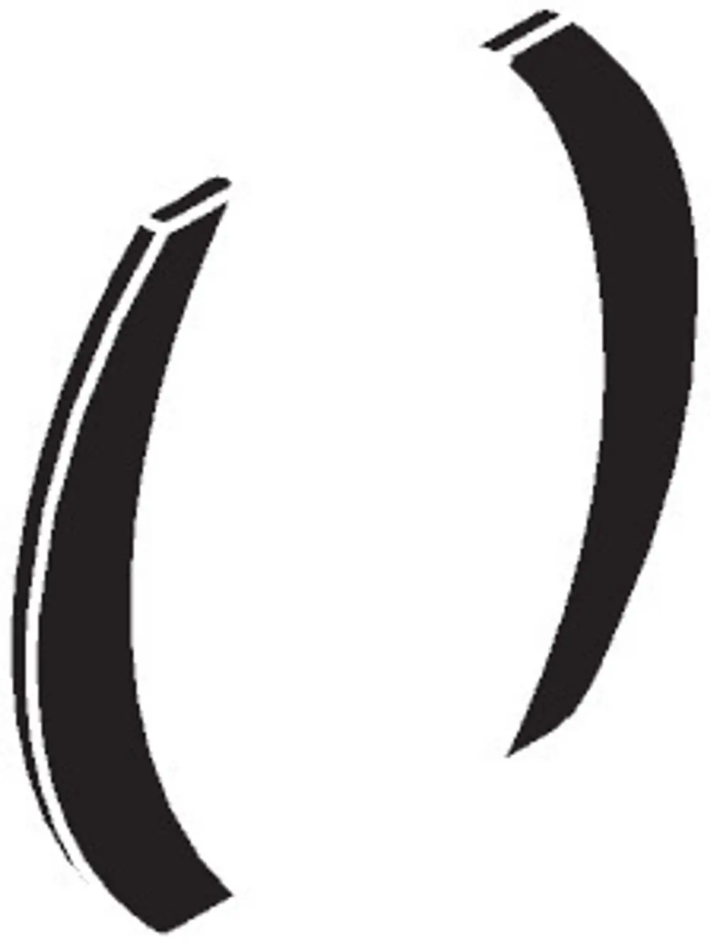Schwarze Klebepads von Hansgrohe, jeweils in einer gebogenen Form, zur Montage auf verschiedensten Oberflächen.