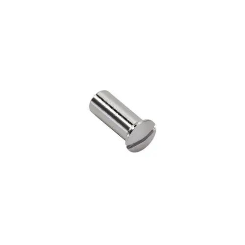 Hohlschraube von Hansgrohe mit glattem, metallischem Finish. Das Produkt hat eine zylindrische Form mit einer flachen, abgerundeten Oberseite.