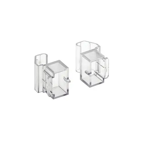 Transparente Halterungen von Hansgrohe, geeignet für die Befestigung an einem Rohr oder einer Wand, zur Unterstützung einer Konstruktion oder Installation.