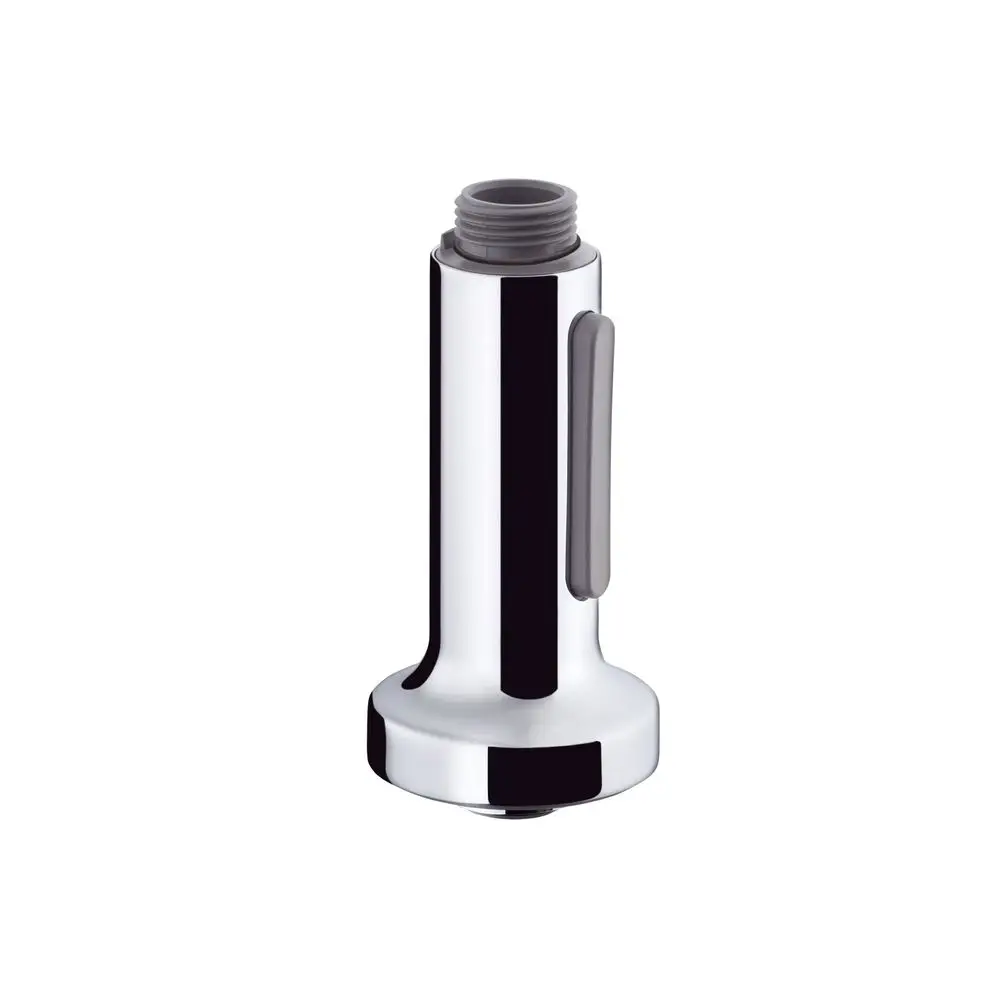 Chromfarbige Ausziehbrause mit einem schlanken Design und einer Griffmulde. Teil der Hansgrohe Allegra-Kollektion, geeignet für die meisten standardmäßigen Wasseranschlüsse.