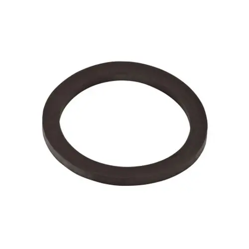 Schwarze Dichtung aus Gummi, ringförmig, mit glatter Oberfläche, geeignet für Sanitäranwendungen. Hansgrohe-Produkt zur Gewährleistung von Dichtheit in Rohrleitungen.