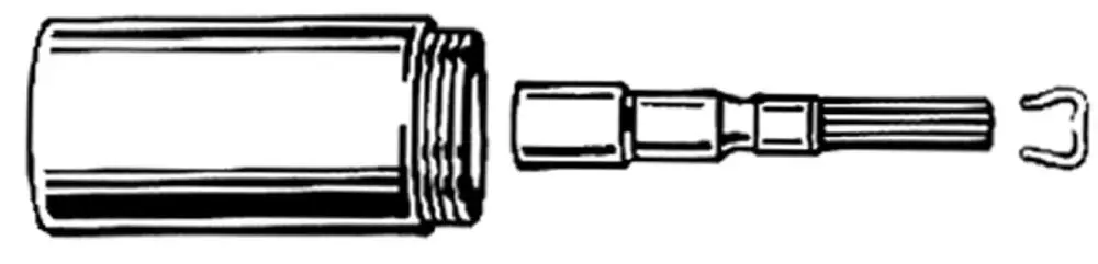 Verlängerungs-set aus Metall, bestehend aus einem hohlen Zylinder und einem langen, geriffelten Element mit Haken, geeignet für Grohe Ventile.