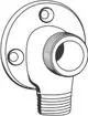 GROHE Wandanschlussstück mit rundem Flansch und Gewinde, geeignet für Wasserleitungen. Montiert an der Wand mit zwei Bohrlöchern.