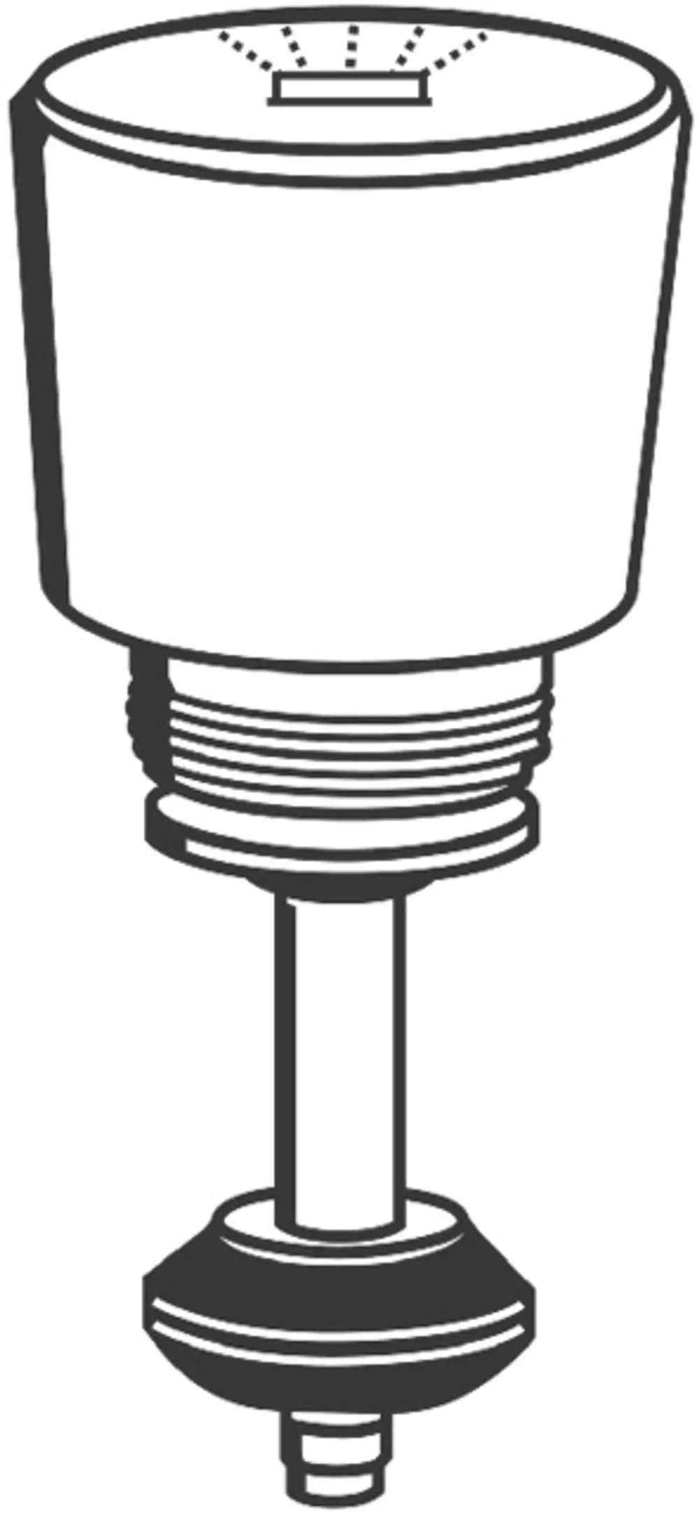 Grohe-Umstellung mit einem zylindrischen Kopf und einem Gewindeansatz, für die Montage an einer Wannenbatterie. Das Design ist schlicht und funktional.