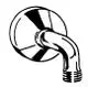 GROHE Anschlusswinkel aus verchromtem Material, mit einer gebogenen Form und einem Gewindeanschluss. Ideal für Rohrverbindungen in Sanitärinstallationen.