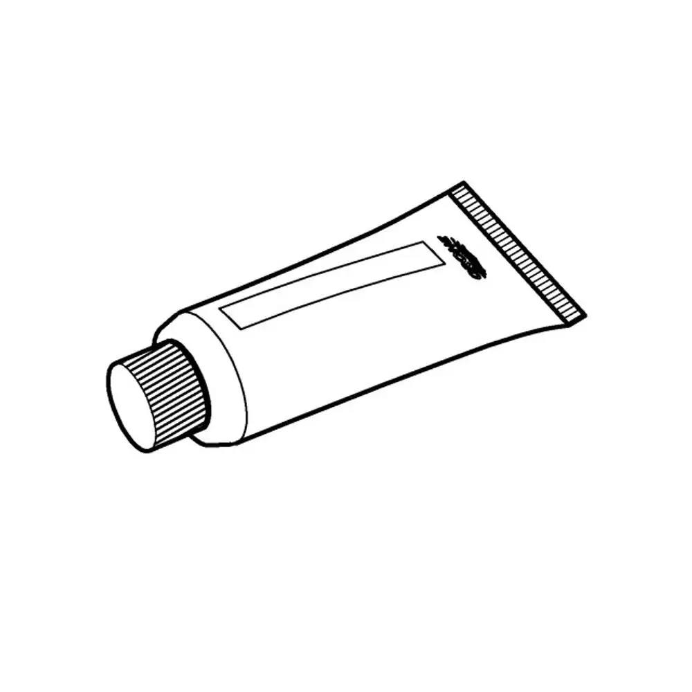 Weiße Tube mit Schraubverschluss, die das GROHE Logo zeigt. Die Tube hat eine schmale Form und ist für eine bestimmte Art von Fett vorgesehen.